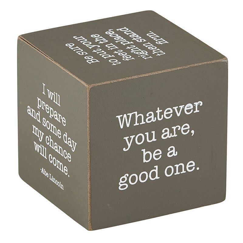 Abe Lincoln Quote Tabletop Block