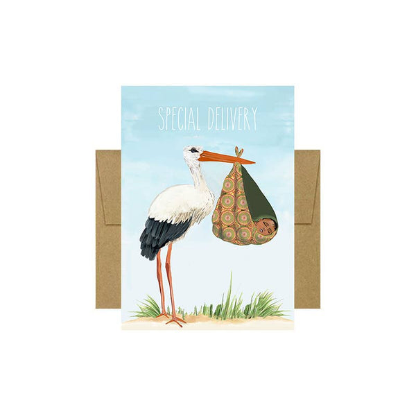 Stork Baby Delivery Greeting Card