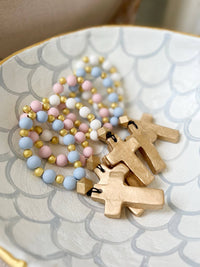 Prayer Beads with Gold: Mint