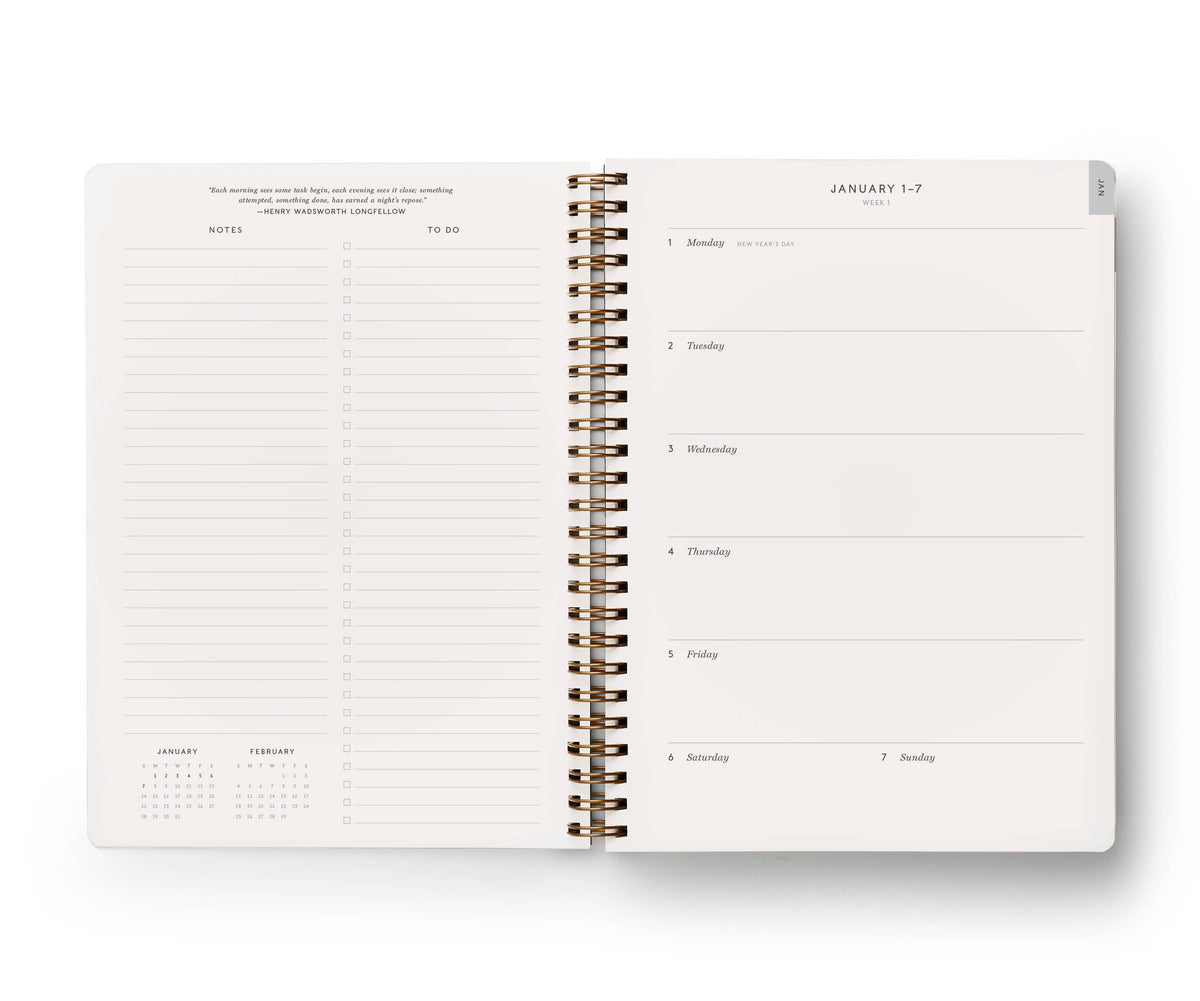 2024 Flores 12-Month Softcover Spiral Planner