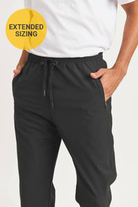 Mono B MEN - Black Cinched Ankle Active Joggers
