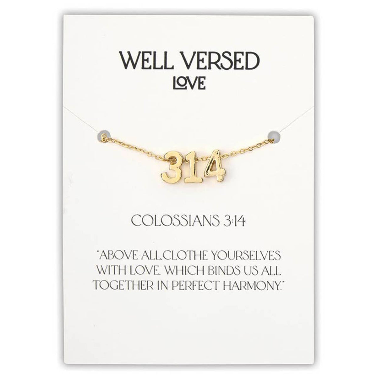 Verse Necklace Filled Display - Spring 25: Gold Plated/Pine Display / 11.5" W x 7.25" H x 1" D