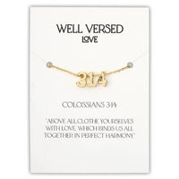 Verse Necklace Filled Display - Spring 25: Gold Plated/Pine Display / 11.5" W x 7.25" H x 1" D