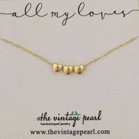 All My Loves Necklace (Gold - 1-6 hearts)