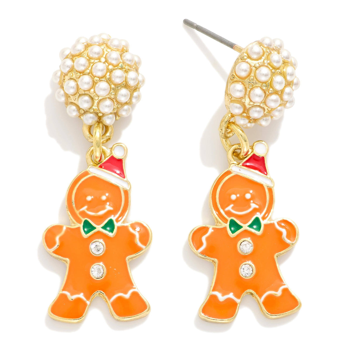 Christmas Gingerbread Drop Earrings