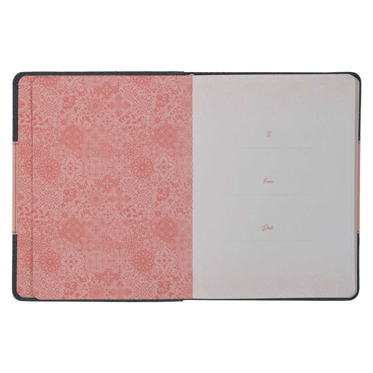 Life Lessons for Mom Gray and Pink Faux Leather Gift Book