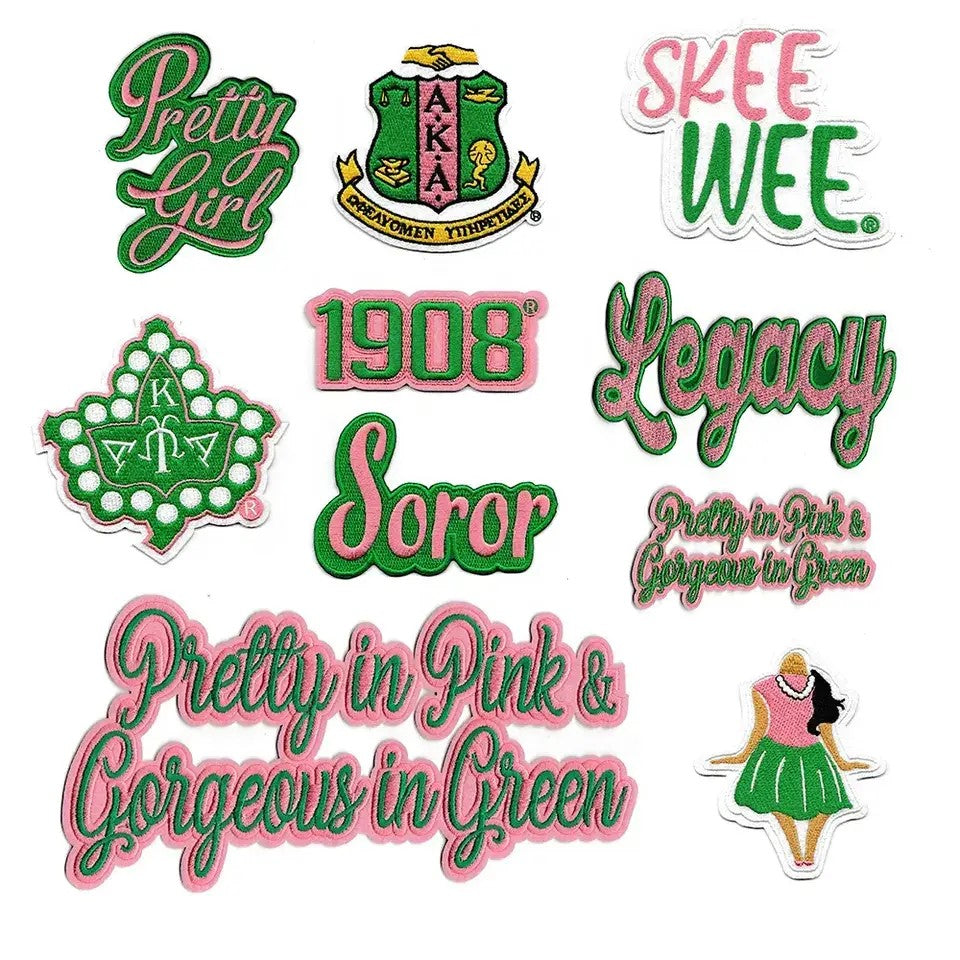 Divine 9 Sorority & Fraternity  Iron on Embroidered Patches: AKA, Delta Sigma Theta, Zeta Phi Beta, Alpha, Kappa, Sigma, Omega