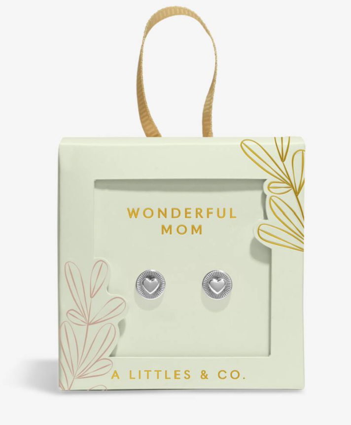 Mother's Day Earring Box 'Wonderful Mom' Stud Earrings