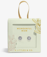 Mother's Day Earring Box 'Wonderful Mom' Stud Earrings