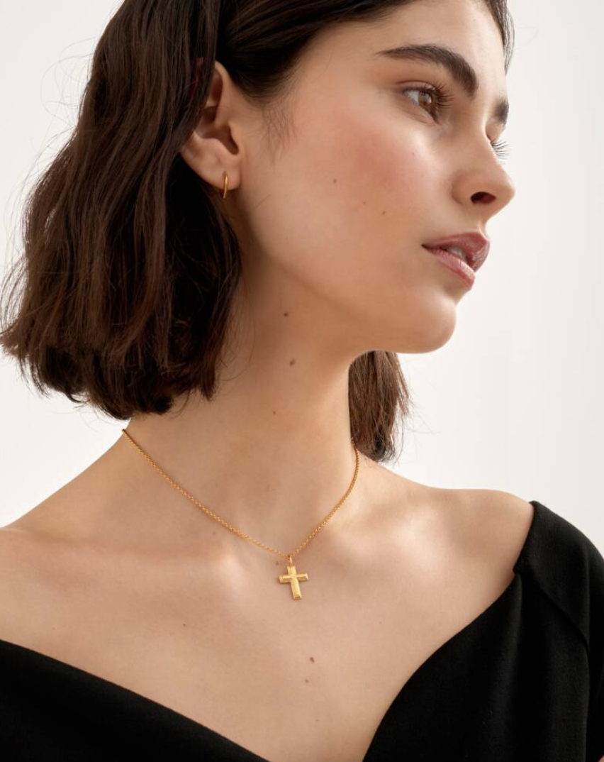 Cross Waterproof Gold Necklace