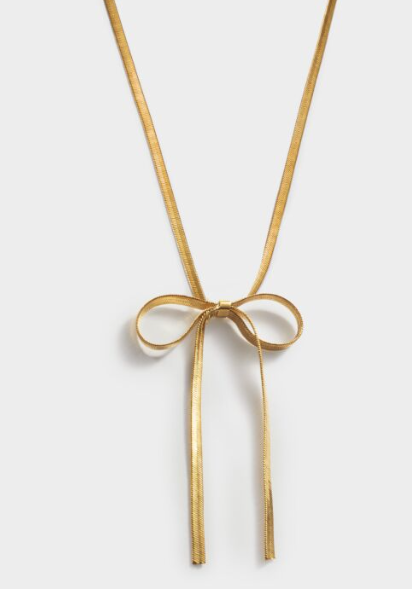 Amelie Waterproof Gold Bow Necklace