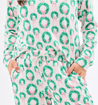 Pink and Green Rosy Wreaths - Annie Pajama Set