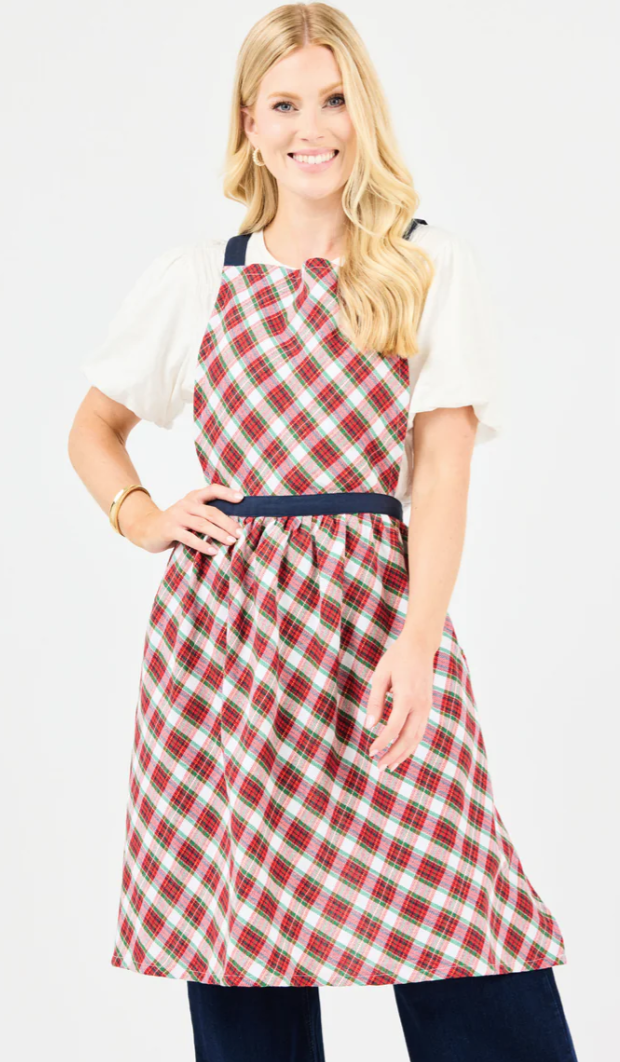 Mary Square  Apron Holiday Plaid or Mug