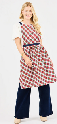 Mary Square  Apron Holiday Plaid or Mug