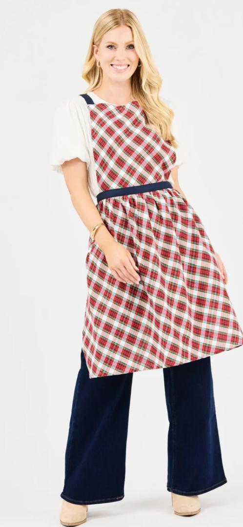 Mary Square  Apron Holiday Plaid or Mug