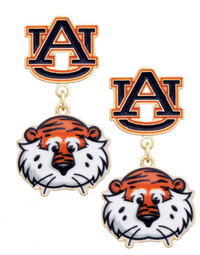 Canvas Style Charm Bar- Auburn Tigers Enamel Drop Earrings
