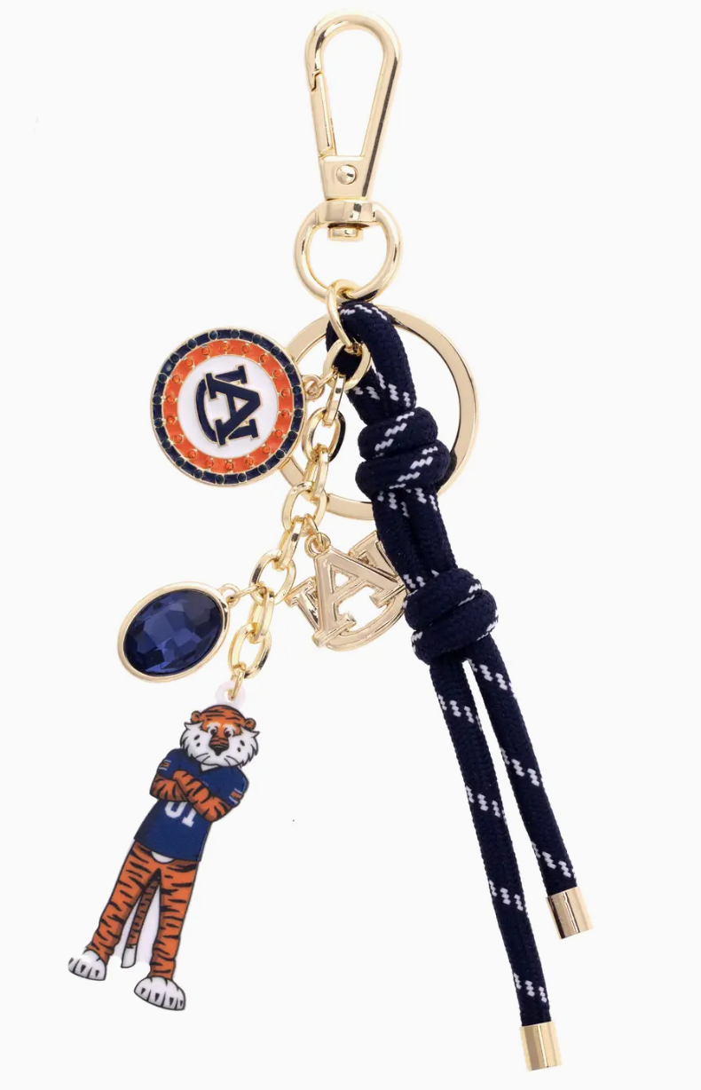 Auburn Tigers Cluster Bag Charm in Navy