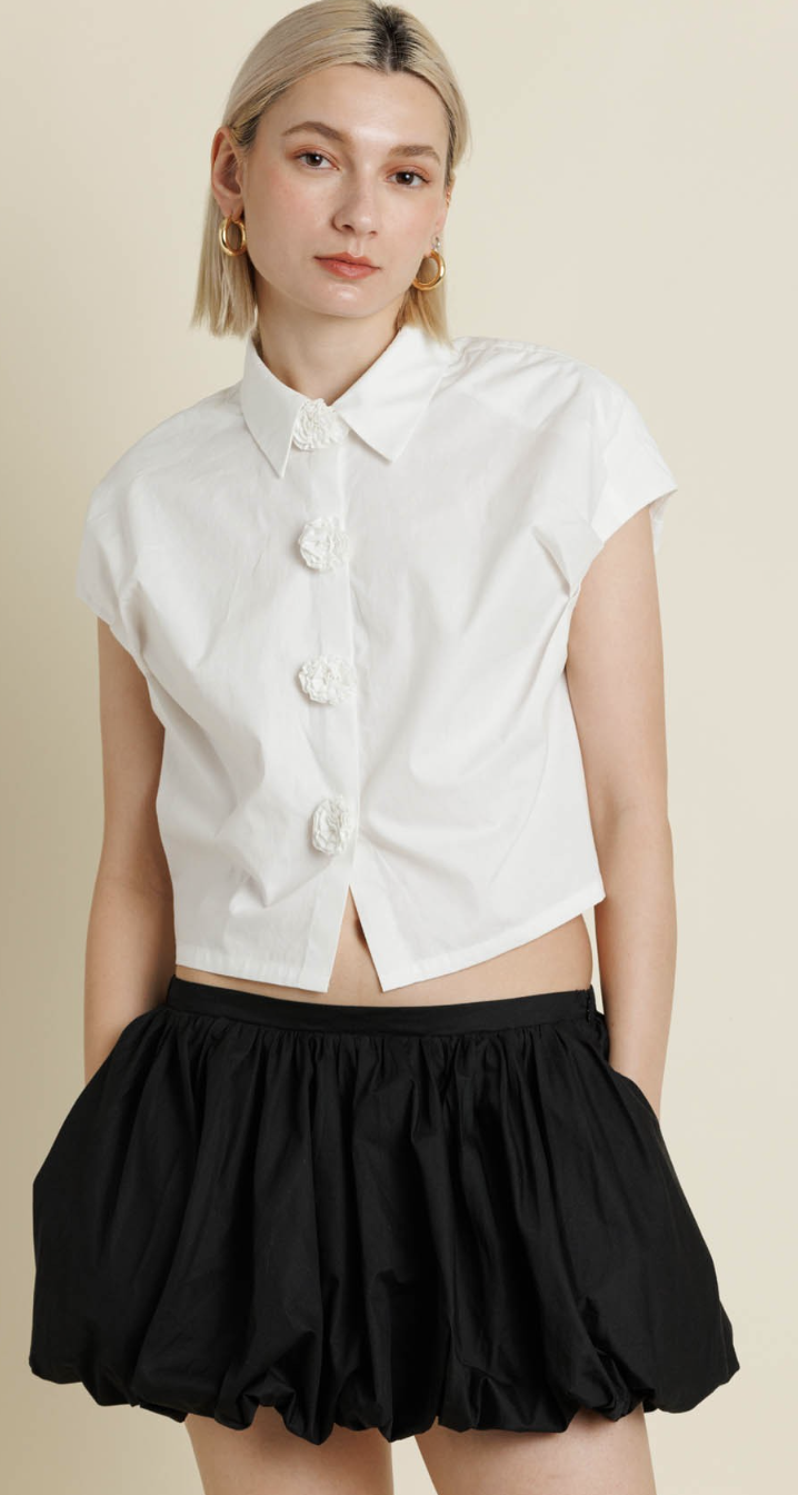 Reese Shirt with Floral Buttons