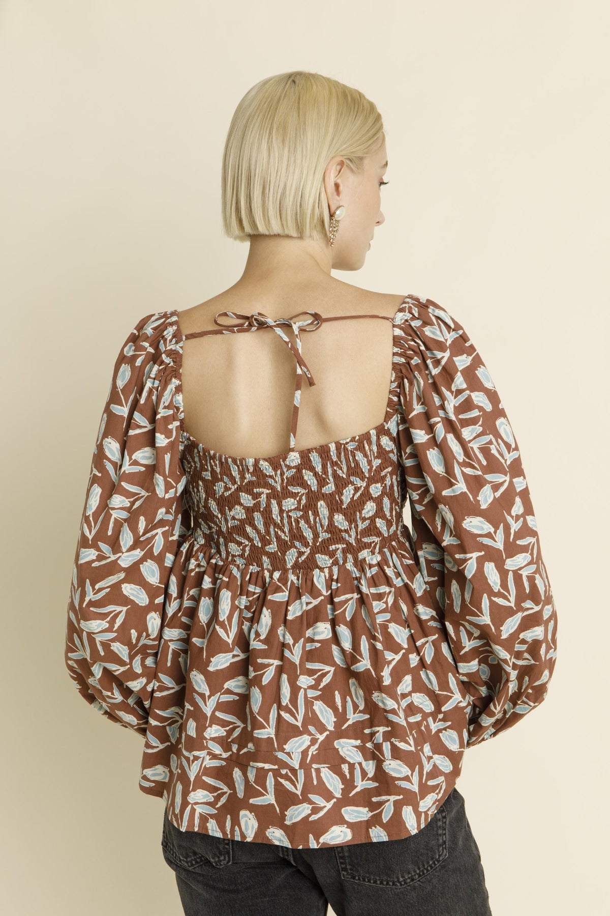 Cecilia SHIRRED PINTUCK PLEAT BLOUSE