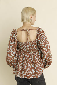Cecilia SHIRRED PINTUCK PLEAT BLOUSE