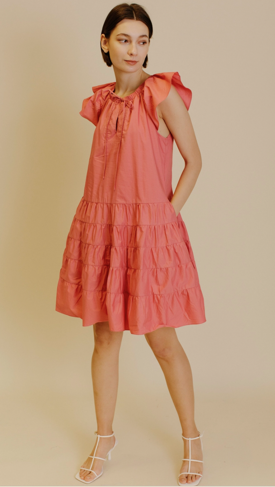 Gina  Pink Poplin Dress