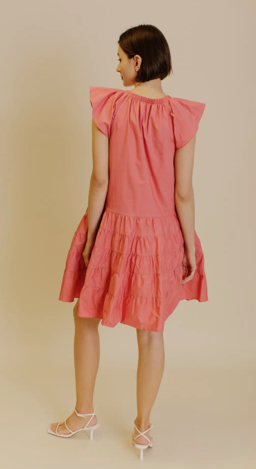 Gina  Pink Poplin Dress