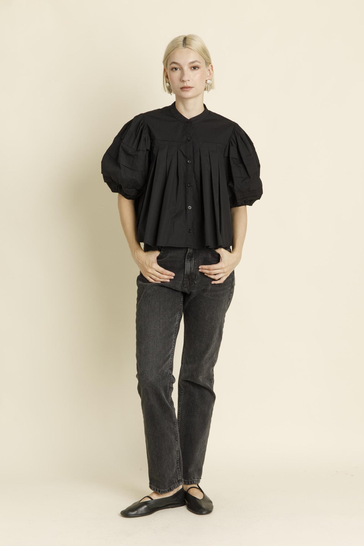 Peggy PLEATED PINTUCK BLOUSE
