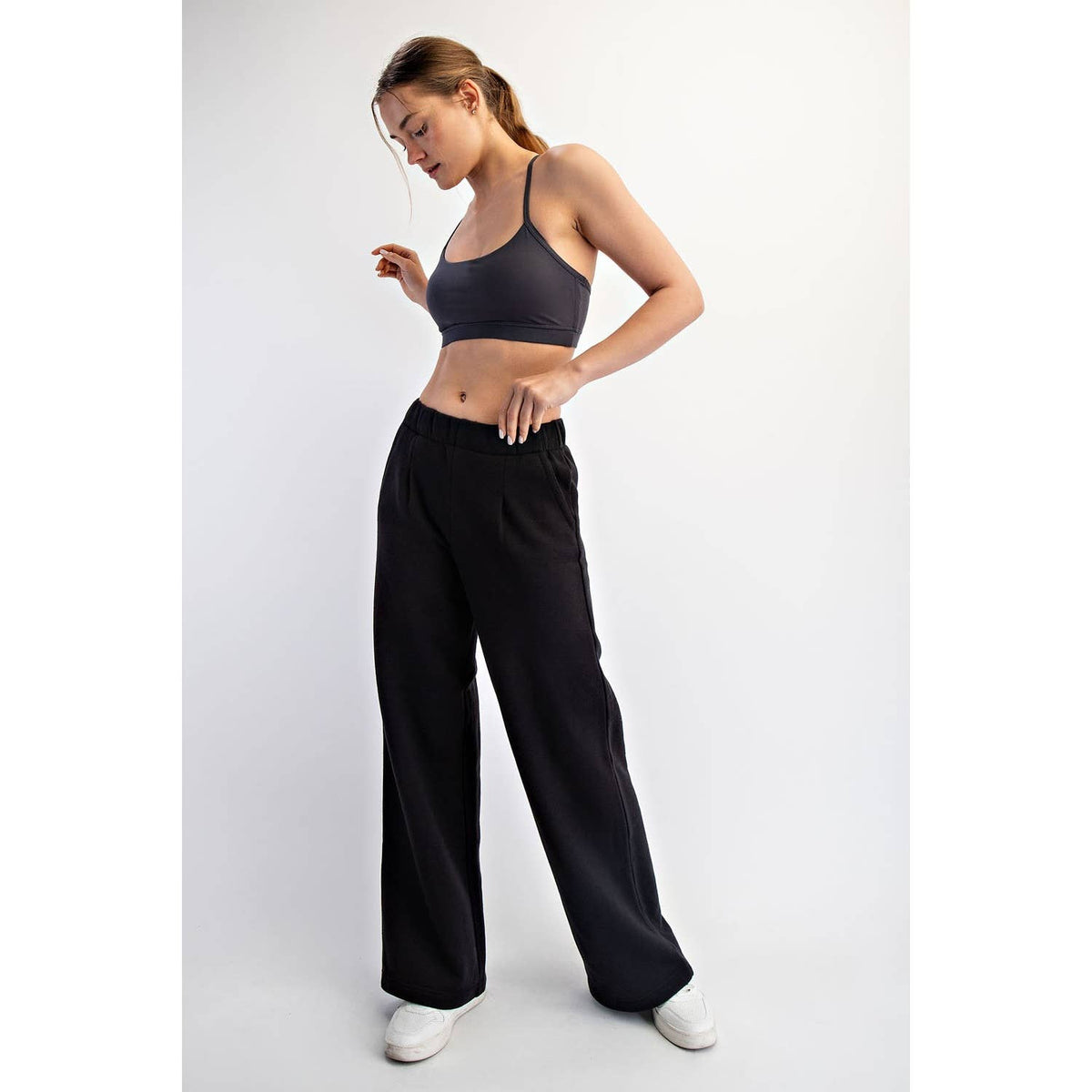 FLEECE PLEATED TROUSER: True Red / S-M-L(2-2-2)