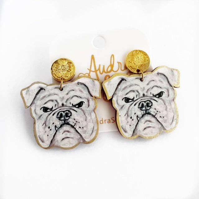 Bulldog Georgia Gameday Dangle Earrings: Bulldog Dangle