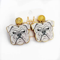 Bulldog Georgia Gameday Dangle Earrings: Bulldog Dangle