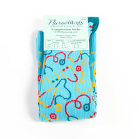 Stethoscope Compression Nurse Socks : Large/X-Large