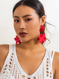 Flower Shape Drop Earrings Earrings Accessories: FUCHSIA / One_size
