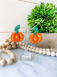 Pumpkin Beaded Southern Statement Earrings