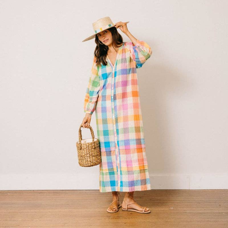 Rainbow Plaid Cleo Dress: S