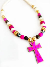 Cross Necklaces: Black Dot