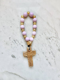 Prayer Beads with Gold: Mint