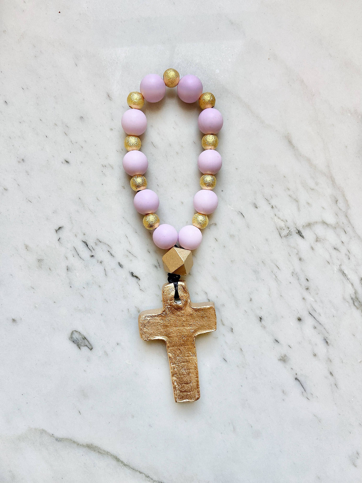 Prayer Beads with Gold: Pearl