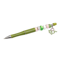 AKA Sorority Bling Bead and Charm Green Pen: Pink and Green