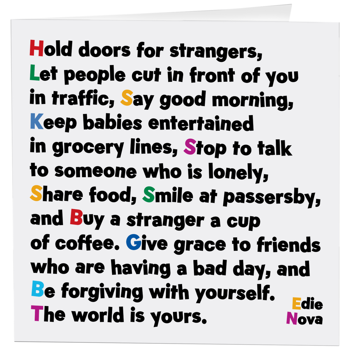 Hold Doors For Strangers Greeting Cards (Edie Nova)