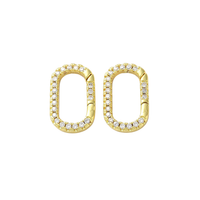 * Gold Blair Carabiner | Cubic Zirconia Oval Necklace Carabiner