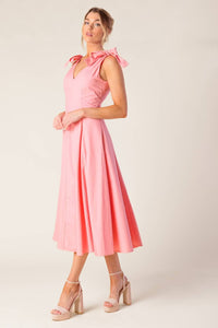 A solid woven midi dress - ID22465: PEACH / Contemporary / M