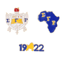 Blue Gold Sorority Pin Set: Gold / Gold and Blue / 1.25 inches