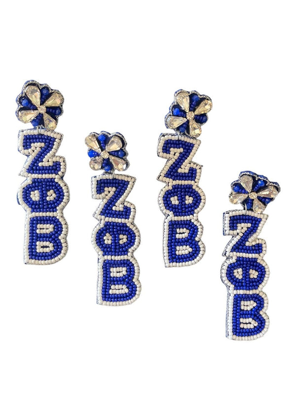 ZPB Zeta Phi Beta Beaded Earrings