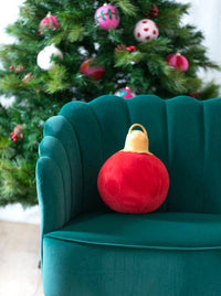 MERRY BAUBLE MEDIUM PILLOW: Pink or Red