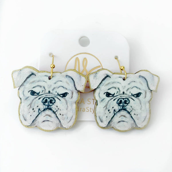 Bulldog Georgia Gameday Dangle Earrings: Bulldog Dangle