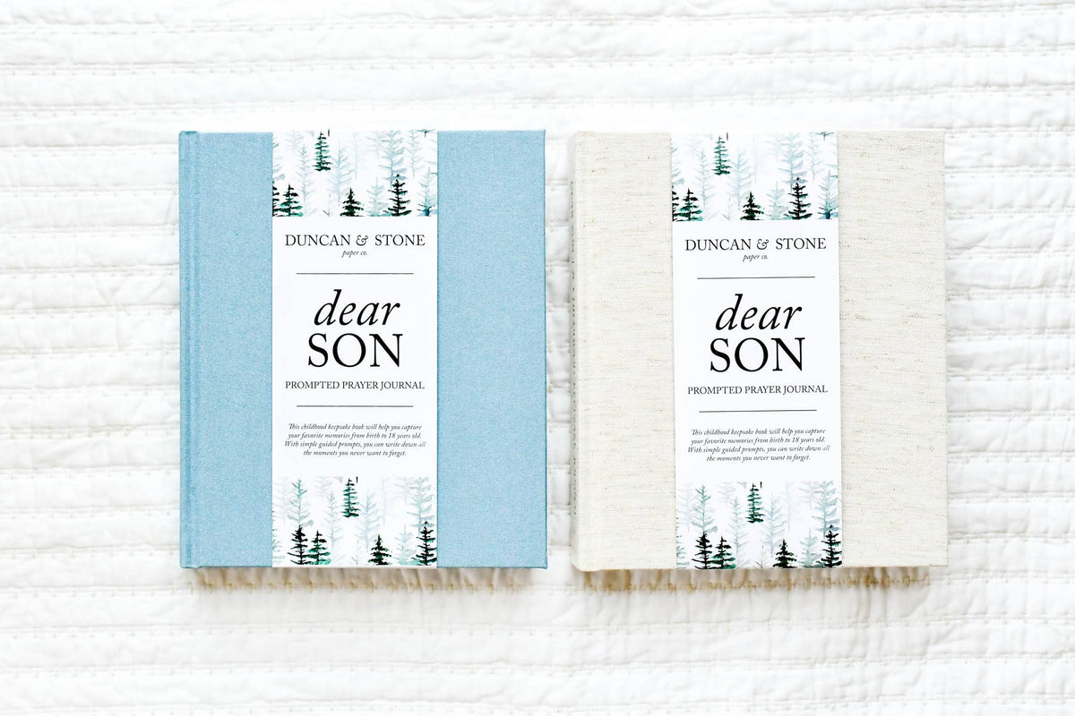 Dear Son Childhood Keepsake Book | Gift for Mom or Spouse: Blue