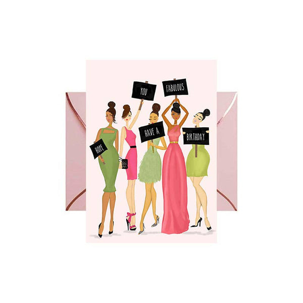 Birthday Signs in Pink and Green Card