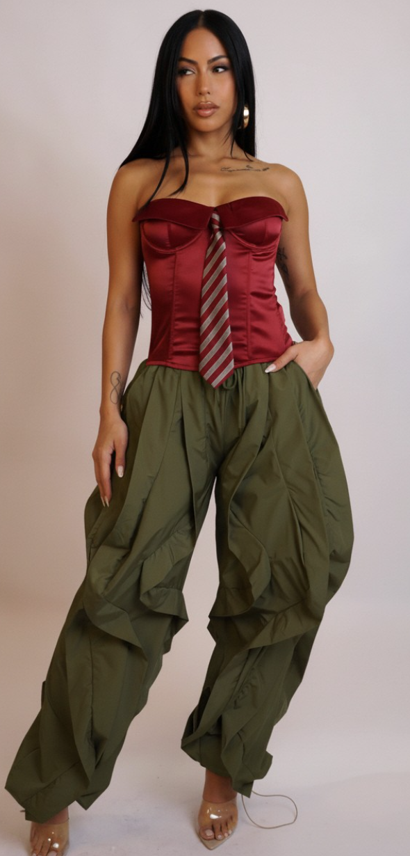 Luxe Ruffled Baggy Pants