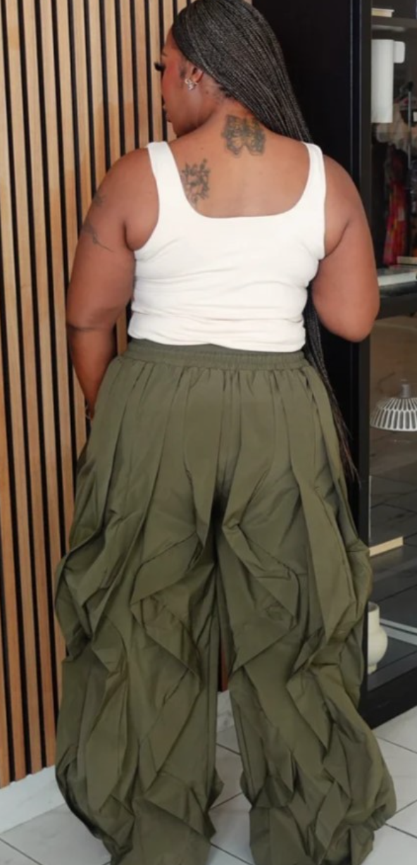 Luxe Ruffled Baggy Pants