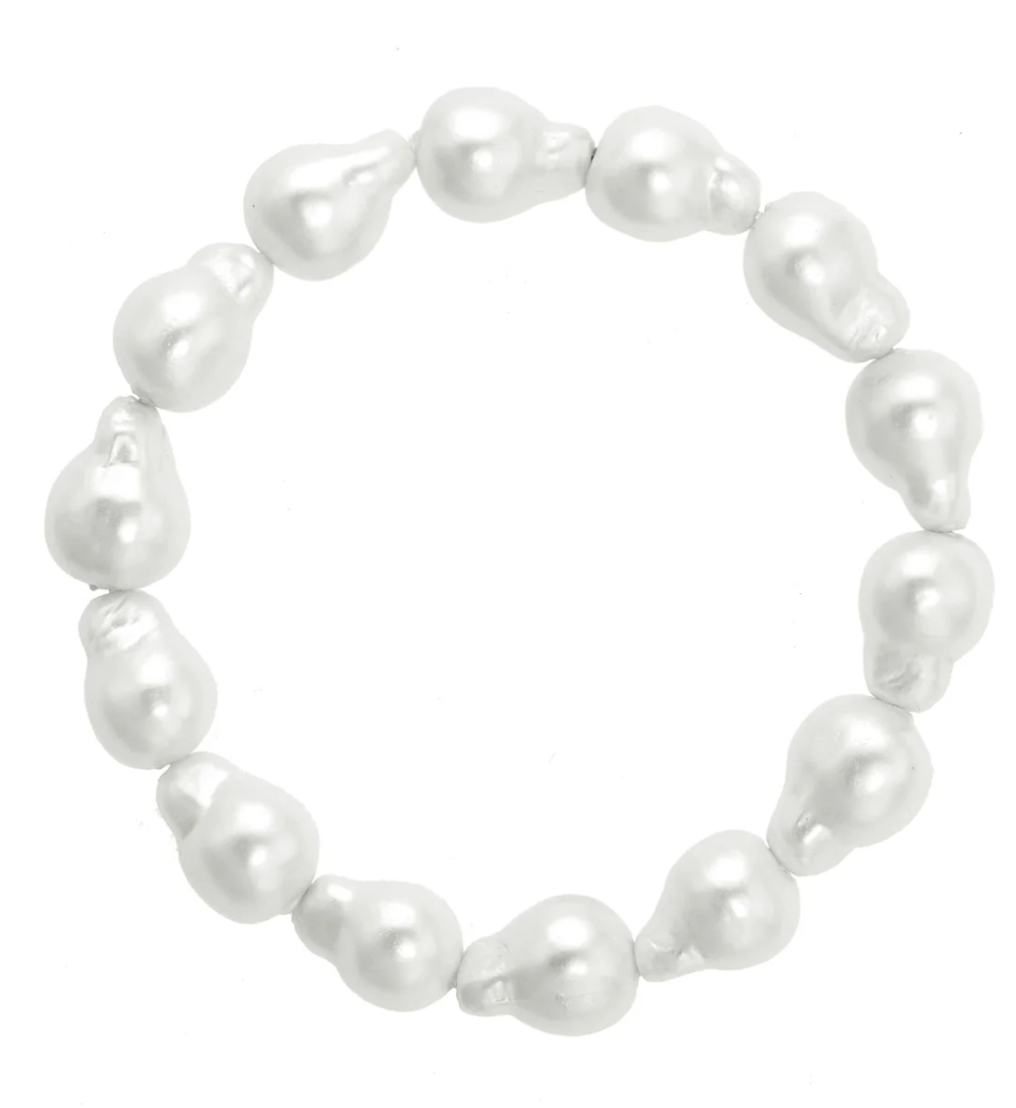 Darling Baroque Pearl Statement Necklace in Ivory or Bracelet
